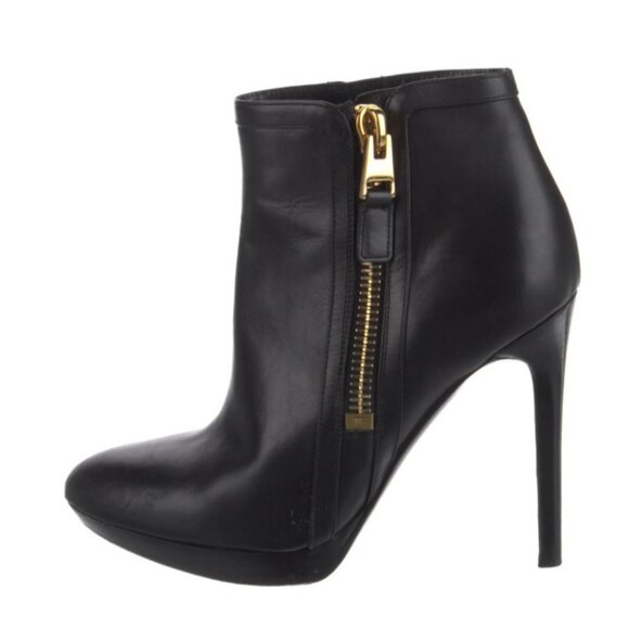 Tom Ford Boots Leather Stiletto Ankle  sz 38 - Picture 1 of 11